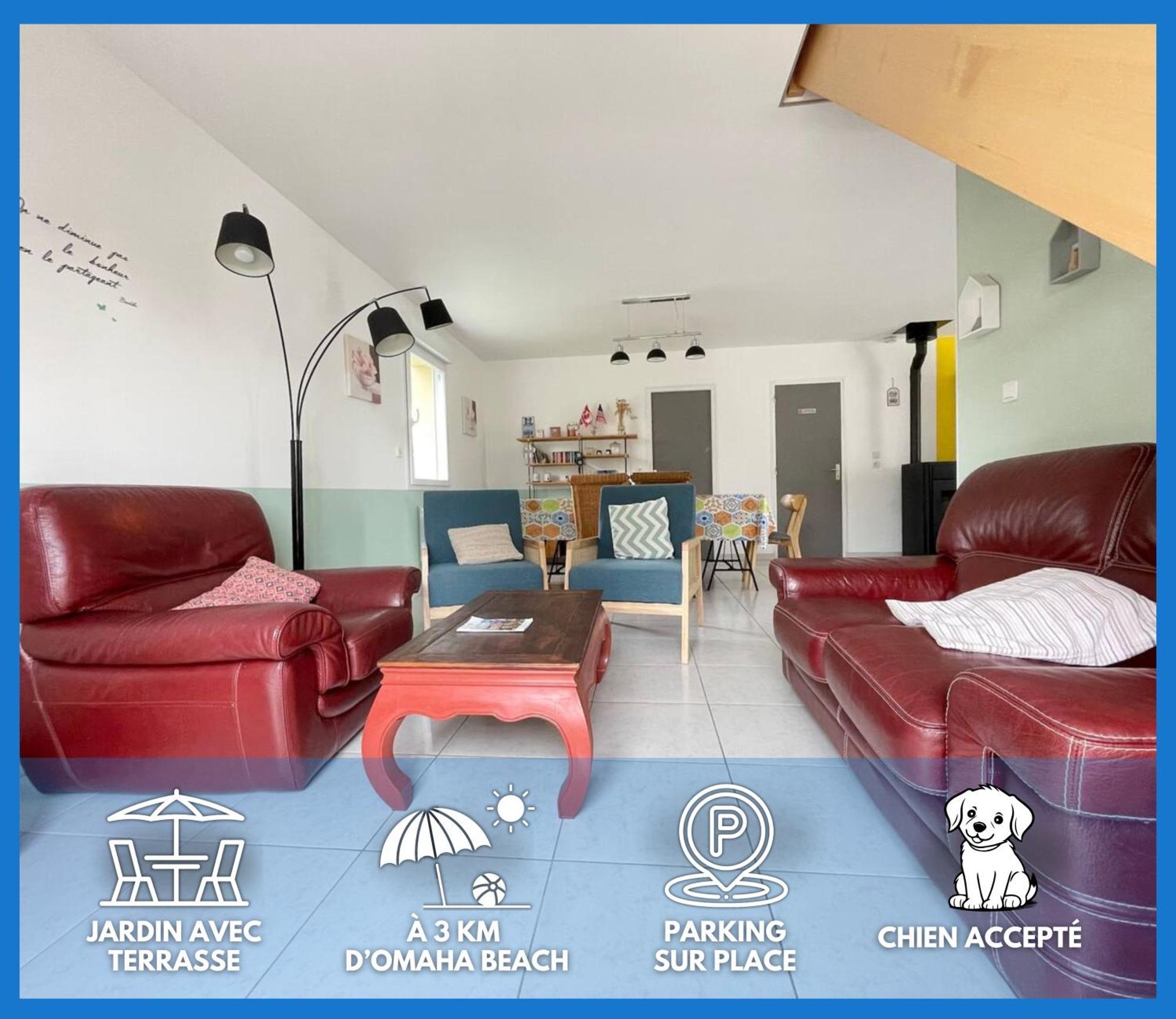 Sweet Omaha Belle Maison Recente Lumineuse Et Cosy Bien Equipee Jardin Clos 15 Mn A Pied Plage Omaha Beach Et Proche De Bayeux & Port En Bessin Saint-Laurent-sur-Mer Exterior photo